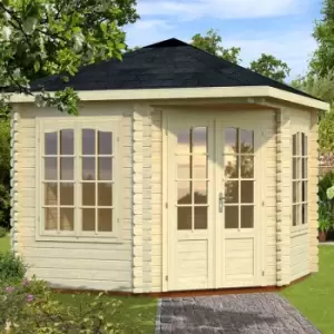 image of Palmako Melanie 2.8m x 2.8m Corner Log Cabin Summerhouse (44mm)