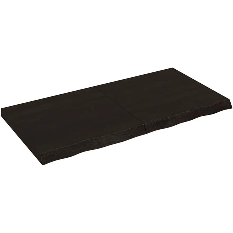 Image of Vidaxl Table Top Dark Brown 120X60X(2-6) Cm Treated Solid Wood Oak, Brown 3156439