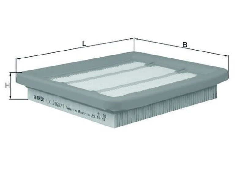 Image of Air filter MAHLE LX 2868/1