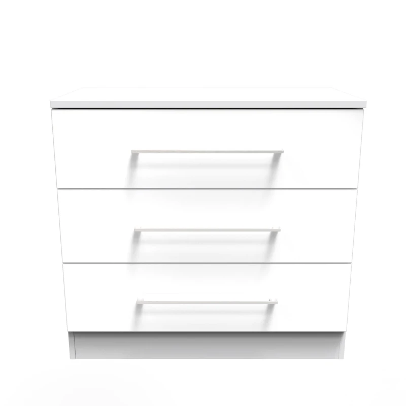 Image of Chester 3 Drawer Chest In White (Ready Assembled)
