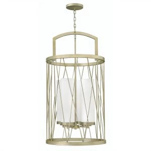 Image of 4 Light Ceiling Pendant Chandelier Silver Leaf, E27
