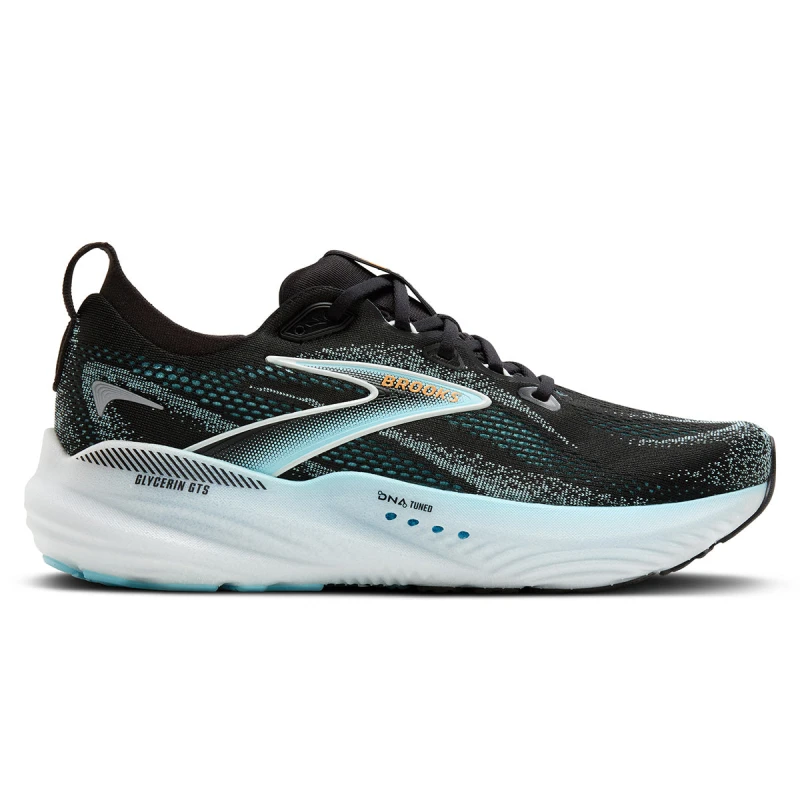 Image of Brooks Brooks Glycerin GTS 22 Mens Black/atomizer/blazing Orange - Black / Standard / 8