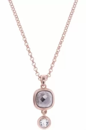 image of Ladies Karen Millen Rose Gold Plated Milano Stone Double Necklace KMJ965-24-38