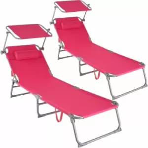 image of 2 Chloe Sun Loungers - pink - pink