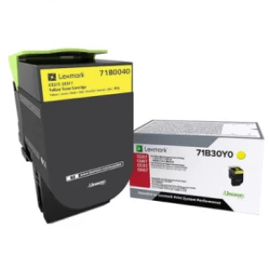 image of Lexmark 71B0040 Yellow Laser Toner Ink Cartridge