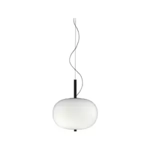 Image of Grok Ilargi - LED Globe Ceiling Pendant Dark Ash Matt White Dali Dimming 39.5cm 1880lm 2700K