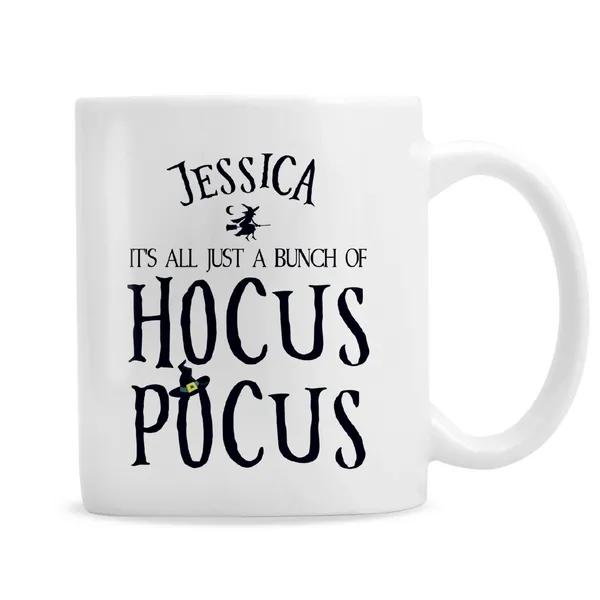 image of Personalised Halloween Hocus Pocus Mug White