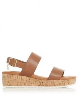 image of Dune London Lenniie Wedge Sandal - Tan, Size 3, Women