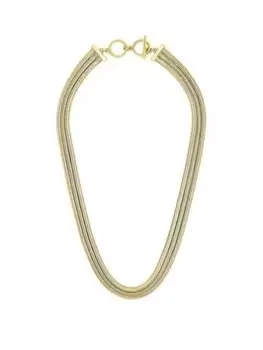 image of Mood Gold Slinky Flat Snake Chain Multirow Necklace