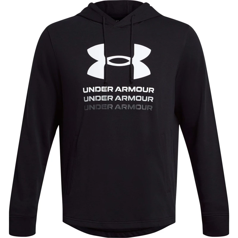 Image of Under Armour Rival Terry Graphic Hood Black male XS