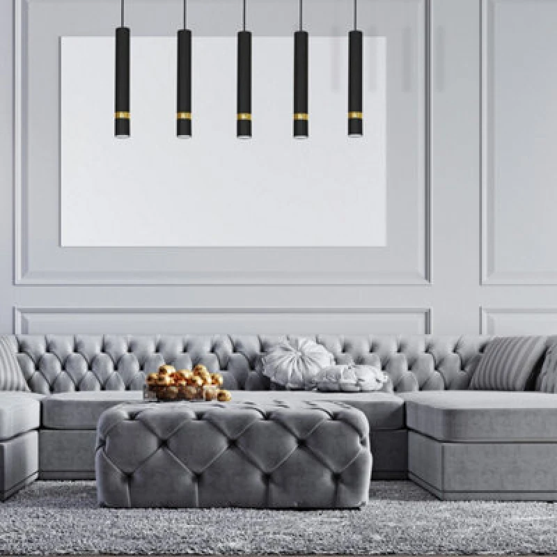 Image of Milagro Pendant Lamp Joker Black/Gold 5 x GU10, Black M6051