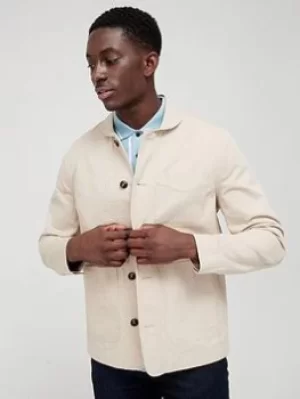 Image of Ted Baker Ivel Texture Block Jacket, Ecru, Size 2, Men
