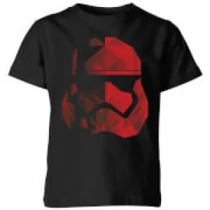 image of Star Wars Jedi Cubist Trooper Helmet Black Kids T-Shirt - Black - 11-12 Years