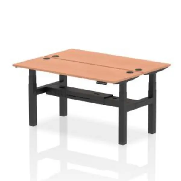 Image of Air Back-to-Back 1600 x 600mm Height Adjustable 2 Person Bench Desk DYNHA02178