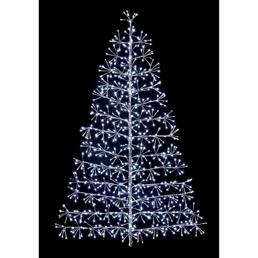 image of Premier Decorations Premier 496 LED Silver Tree Motif 1.2m Metal/Plastic