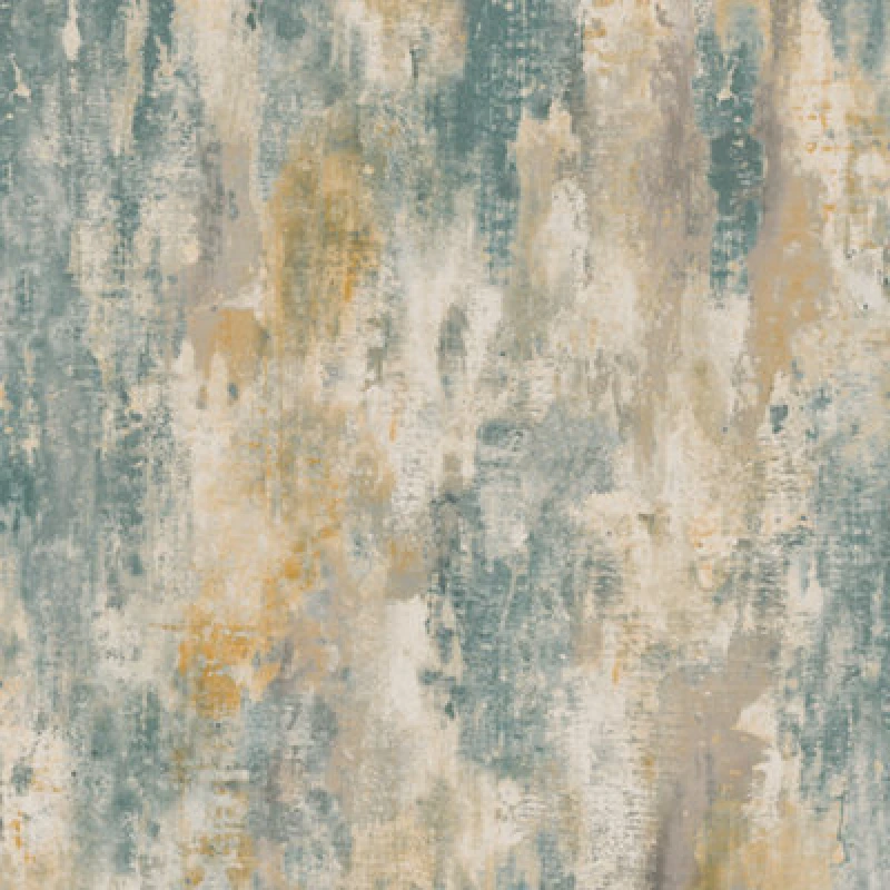 Image of Grandeco Bosa Distressed Shimmer Rustic Artisan Plaster Effect Wallpaper, Teal & Ochre