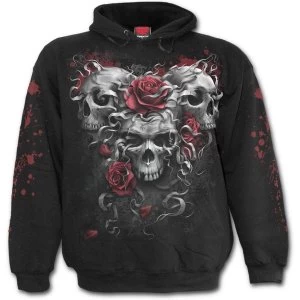 Image of Skulls N' Roses Mens Large Hoodie - Black