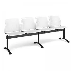 Image of Santana perforated back plastic seating - bench 4 wide with 4 seats -