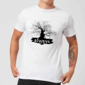 Image of Harry Potter Always Tree Mens T-Shirt - White - 3XL