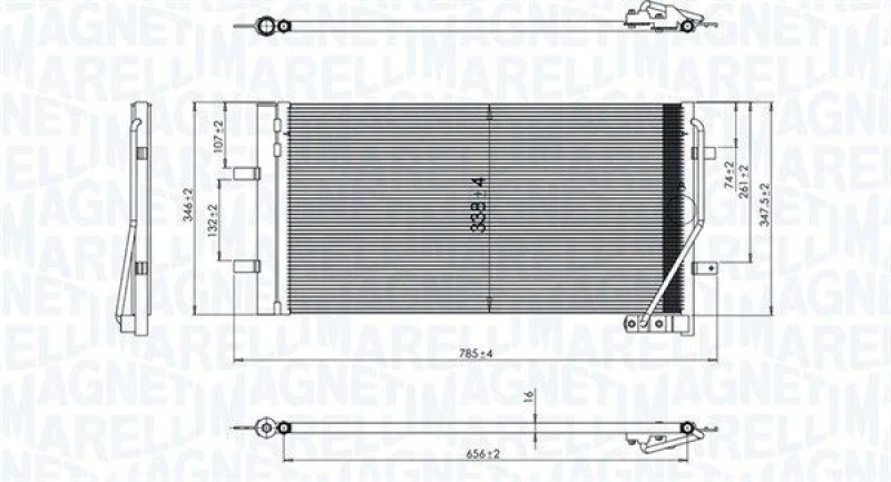 Image of MAGNETI MARELLI Air conditioning condenser MAGNETI MARELLI 350203842000