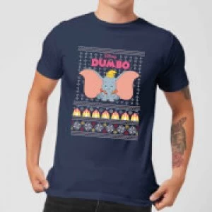 Image of Disney Classic Dumbo Mens Christmas T-Shirt - Navy - L