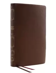 Image of NKJV, Deluxe Thinline Reference Bible, Genuine Leather, Brown, Red Letter, Comfort Print : Holy Bible, New King James Version