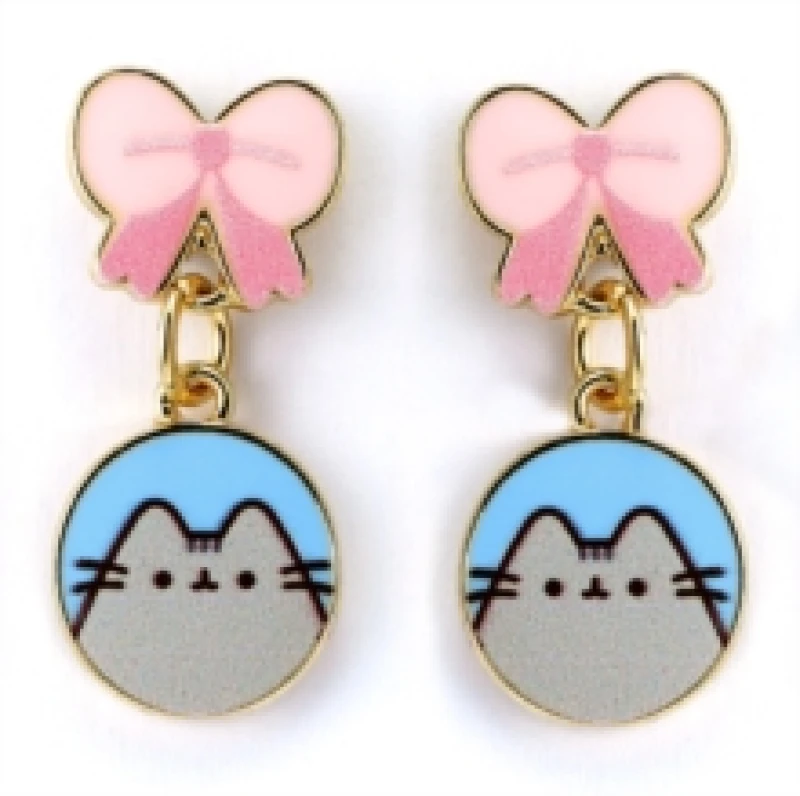 Image of Pusheen the Cat Pink Bows Drop Earrings General merchandize
