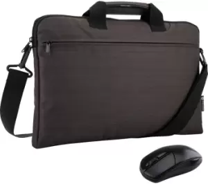 image of PRIZM NB54301M 11.6" Laptop Case & Wireless Mouse Bundle, Silver/Grey