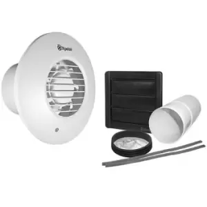 image of Xpelair DX100PR Pullcord Round Extractor Fan with Wall Kit - 93007AW