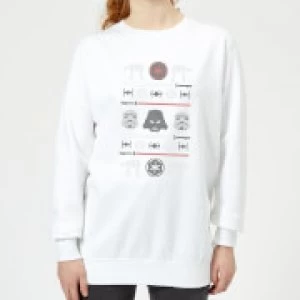Image of Star Wars Imperial Knit Womens Christmas Sweatshirt - White - 3XL