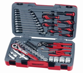 Image of Teng Tools T1268 68 Piece 1/2" Drive Socket & Tool Set - Comprehensive!