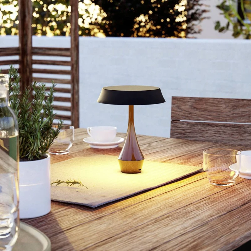 Image of Eglo Turcio Black LED Tricolour Portable Outdoor Table Lamp Black Unisex