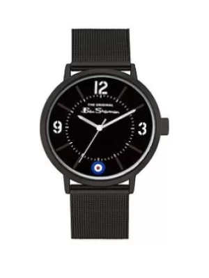 image of Ben Sherman Mens Black IPBK Mesh Strap Watch with Black Dial, Black, Men