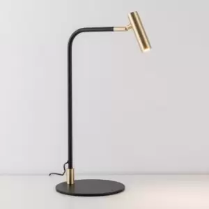 image of Harper Living LED Black and Gold Desk Table Light, Adjustable Light Head with Touch Dimmer Switch