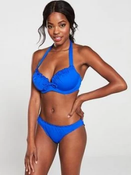 Image of Pour Moi Santa Monica Frill Bikini Briefs - Ultramarine, Ultramarine, Size 10, Women