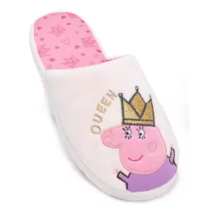 Image of Peppa Pig Womens/Ladies Queen Mummy Pig Slippers (5 UK-6 UK) (Cream/Pink/Purple)