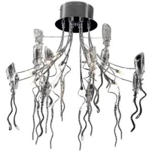 image of Linea Verdace Shaggy 12 Light Semi Flush Light Chrome