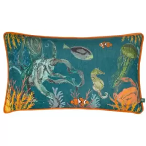 image of Abyss Sea Creatures Rectangular Cushion Ocean, Ocean / 30 x 50cm / Polyester Filled