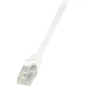 image of LogiLink CP2091U RJ45 Network cable, patch cable CAT 6 U/UTP 10.00 m White incl. detent