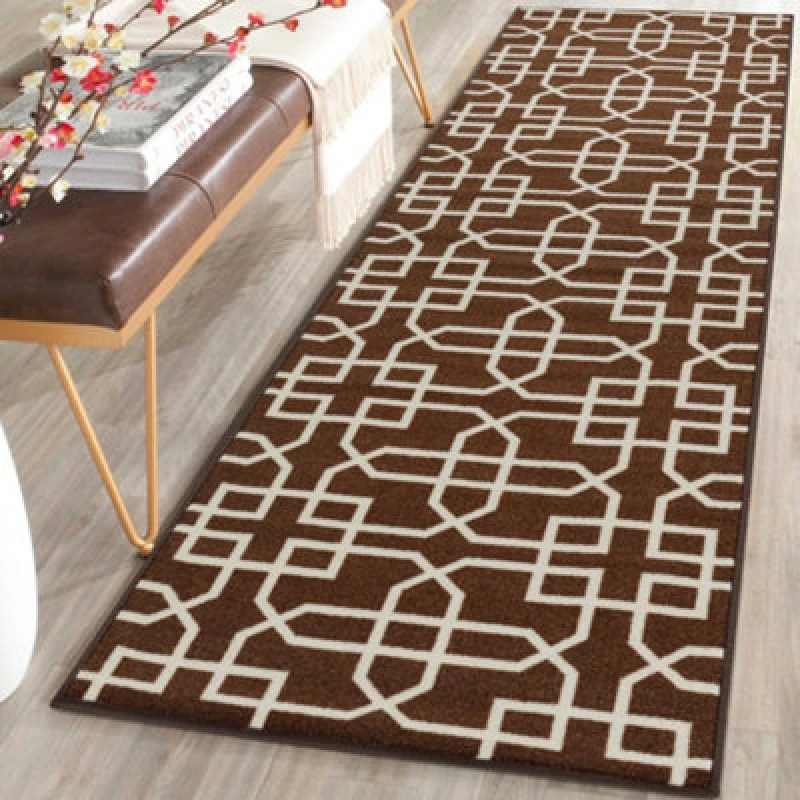Image of Smart Living Smart Living Siam Heavy Duty Machine Washable Hallway Kitchen Non Slip Door Mat in Dark Brown Size: 67cm x 120cm Dark Brown 67cm x 120c