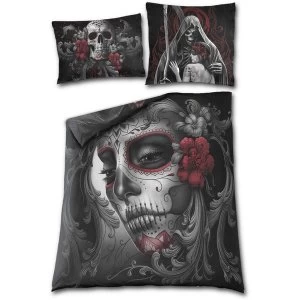 image of Skull Roses Double Duvet Cover + Pillow Case