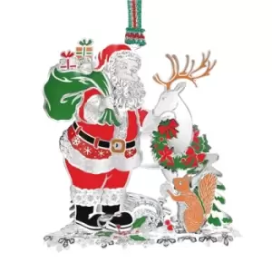 Image of Newbridge Silverware Santa & Squirrel Christmas Tree Decoration