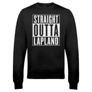 image of Straight Outta Lapland Christmas Sweatshirt - Black - M