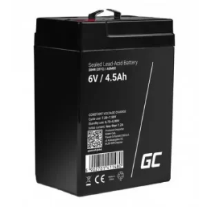 Image of Green Cell AGM02 VRLA 6 V 4.5 Ah VRLA gel (W x H x D) 70 x 104 x 47mm 4.8mm blade terminal High number of charge cycles, Maintenance-free