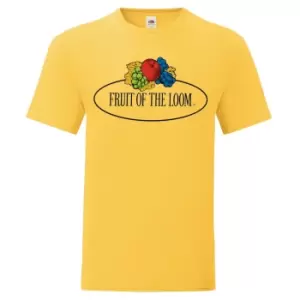 Image of Fruit of the Loom Mens Vintage Big Logo T-Shirt (XL) (Sunflower Yellow)