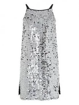 Monsoon Girls Sabella Sequin Prom Dress - Silver, Size 10 Years, Women