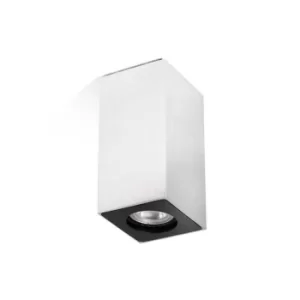 image of Squad 1 Light Square Tall Surface Mounted Downlight Aluminium, GU10