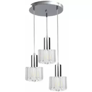 image of Keter Deco Cluster Pendant Ceiling Light Silver, 30cm, 3x E27