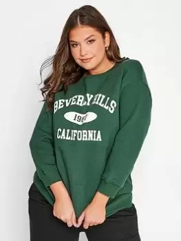 image of Yours Logo Sweatshirt - Green, Size 20, Women