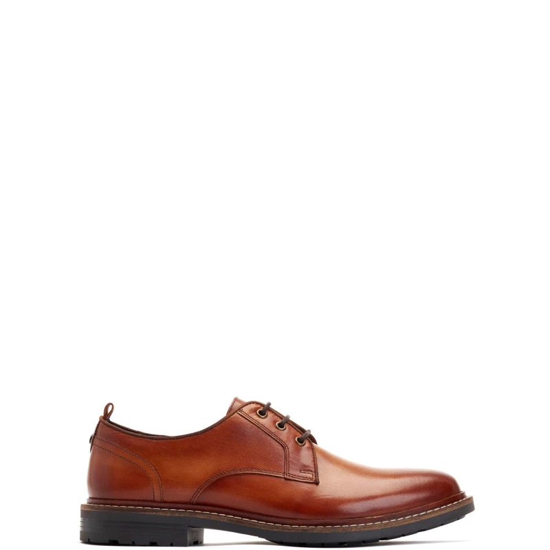 Image of Base London Mens Dime Leather Derby Shoes UK Size 7 (EU 41) TAN BAS368-TAN-7